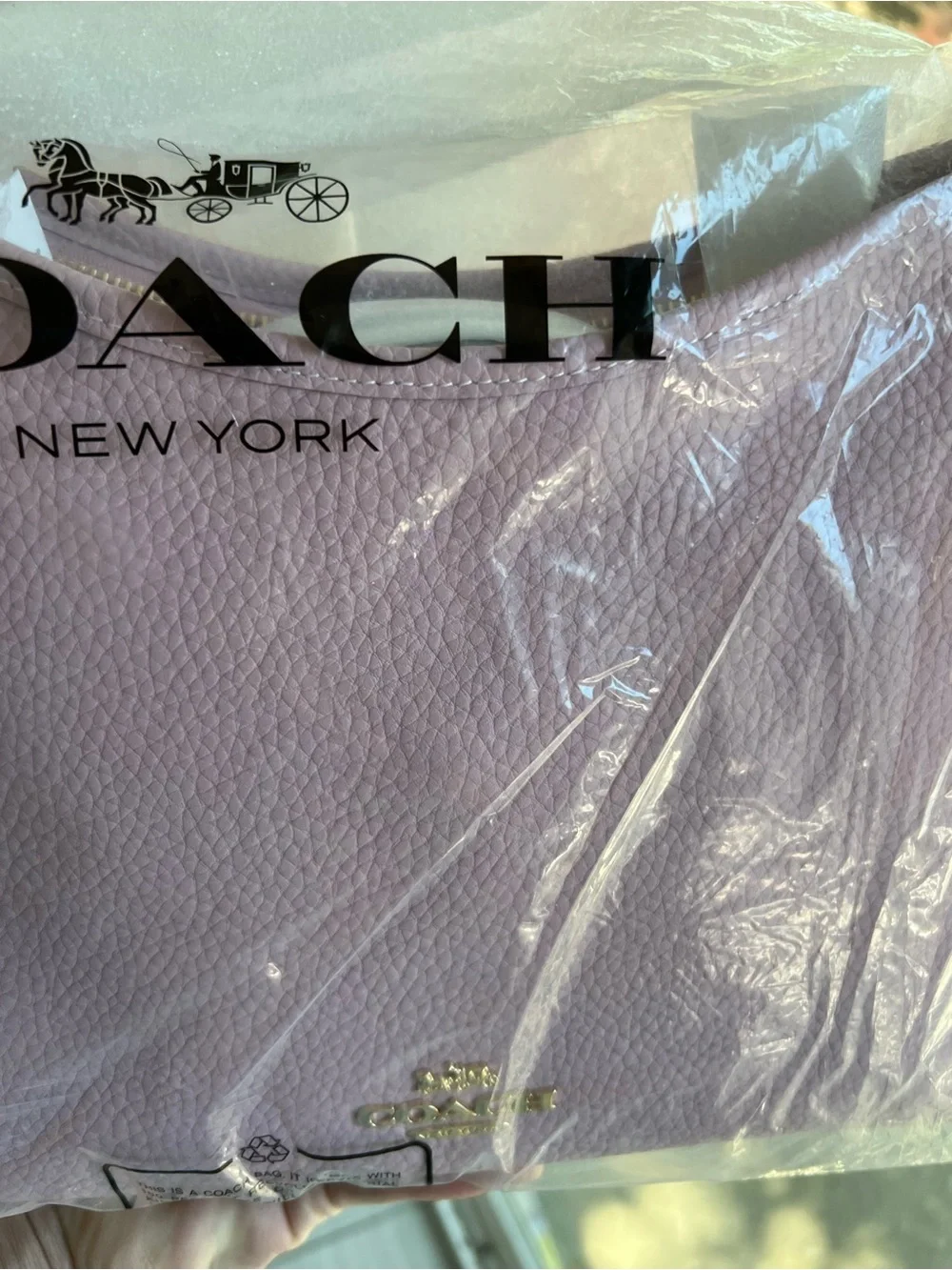 Coach Pebbled Leather Crossbody pink carnation